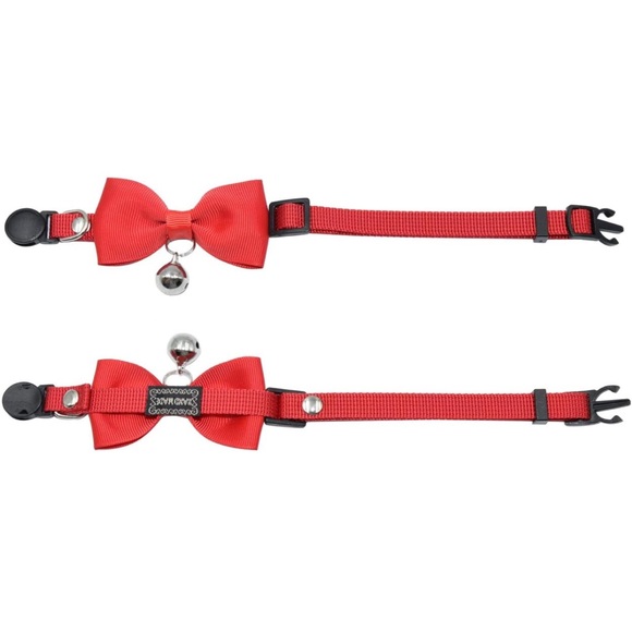 5for$10 Red Bell Cat Collar & Small Pet Collar Pet Accessories 10 Inches - Picture 5 of 8